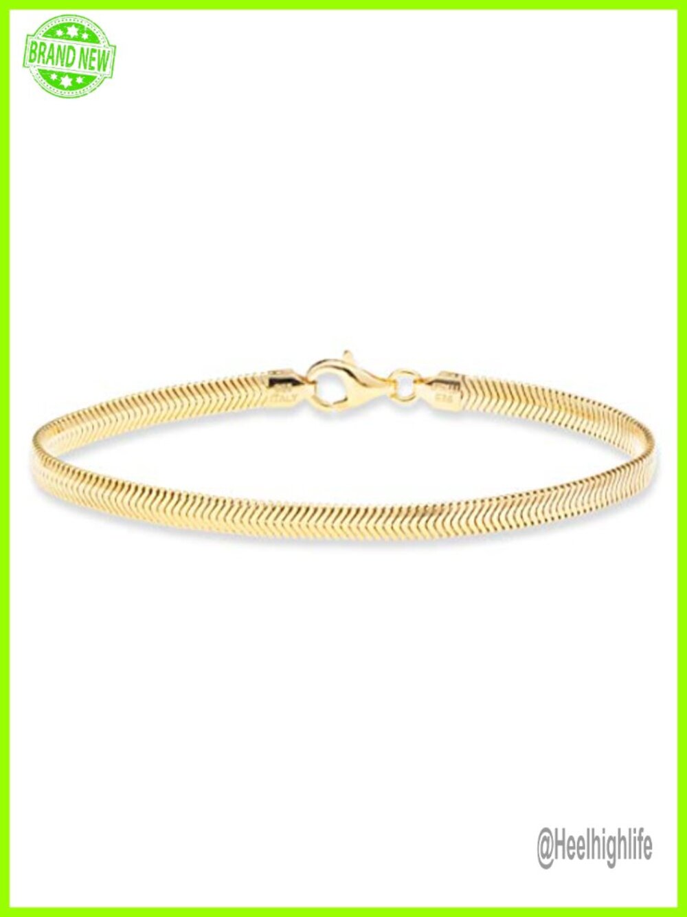 Italian 925 Sterling Silver Snake Chain Bracelet Unisex Gift